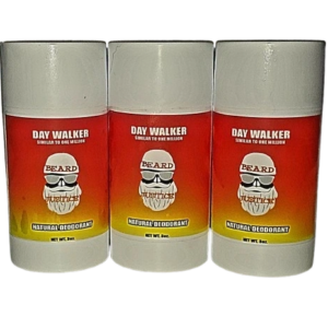 Three deodorant sticks with red labels